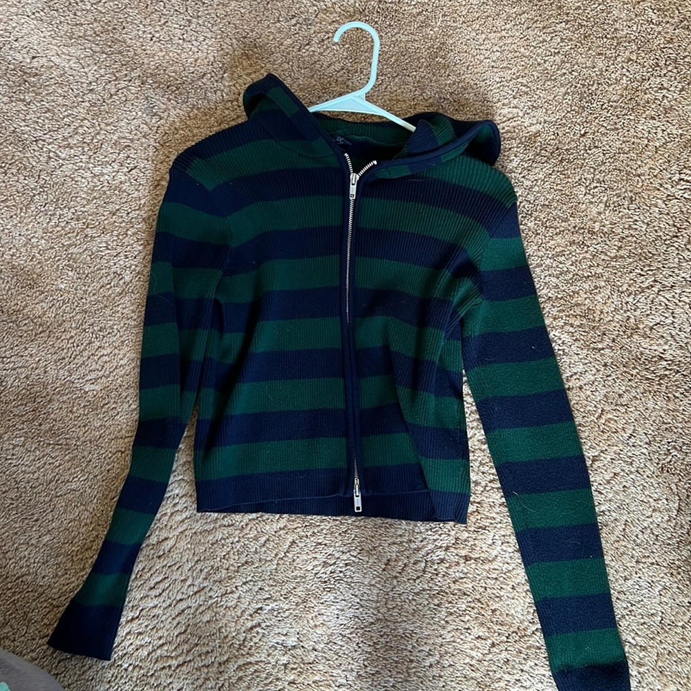 striped brandy Melville sweater with zipper
